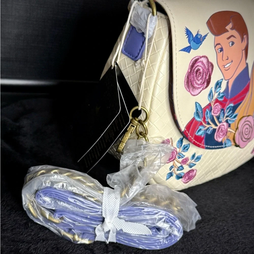 Loungefly Sleeping Beauty Princess Aurora & Prince Phillip Floral Crossbody Bag